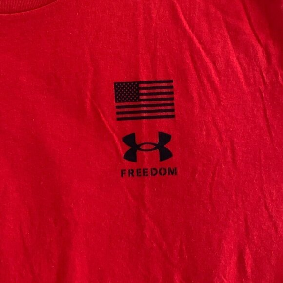 Under Armour Freedom Red Crewneck Shirt Mens XL - Picture 2 of 5